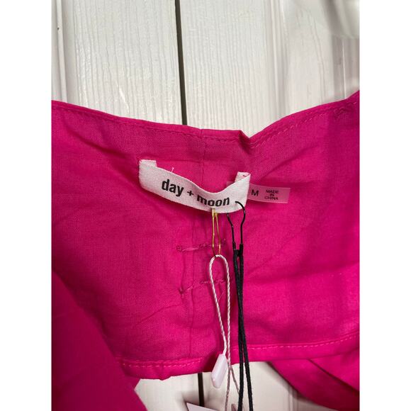 NEW Day and Moon Hot Pink Bow Top Womens Size Medium 100% Cotton - Picture 4 of 7